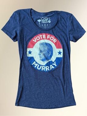 Chive Tees Women's 'Vote For Murray' Short Sleeve Tee - Blue